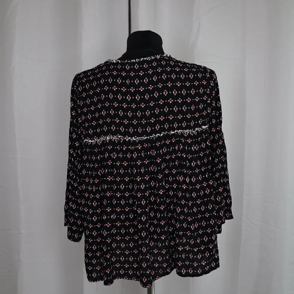 Anthropologie Maeve Embroidered Black Boho Blouse Sz S - Picture 3 of 6